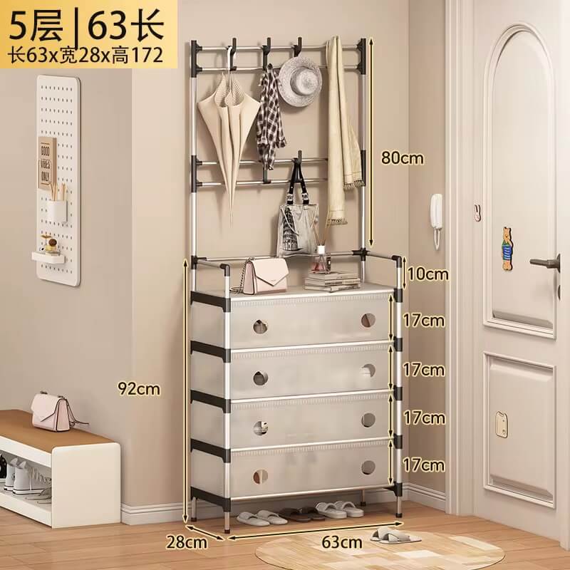 Multifunctional Storage Rack with Hanging Bar
