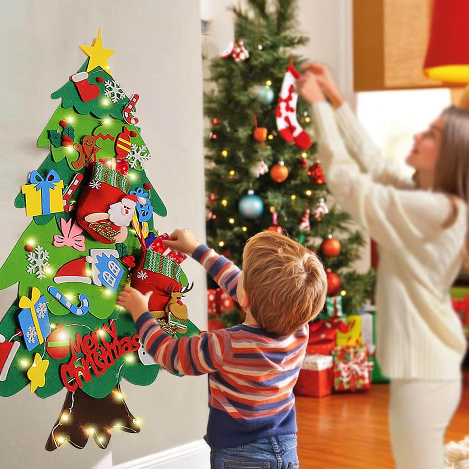 Kids DIY Felt Christmas Tree | Let Them Decorate Their Own Tree!