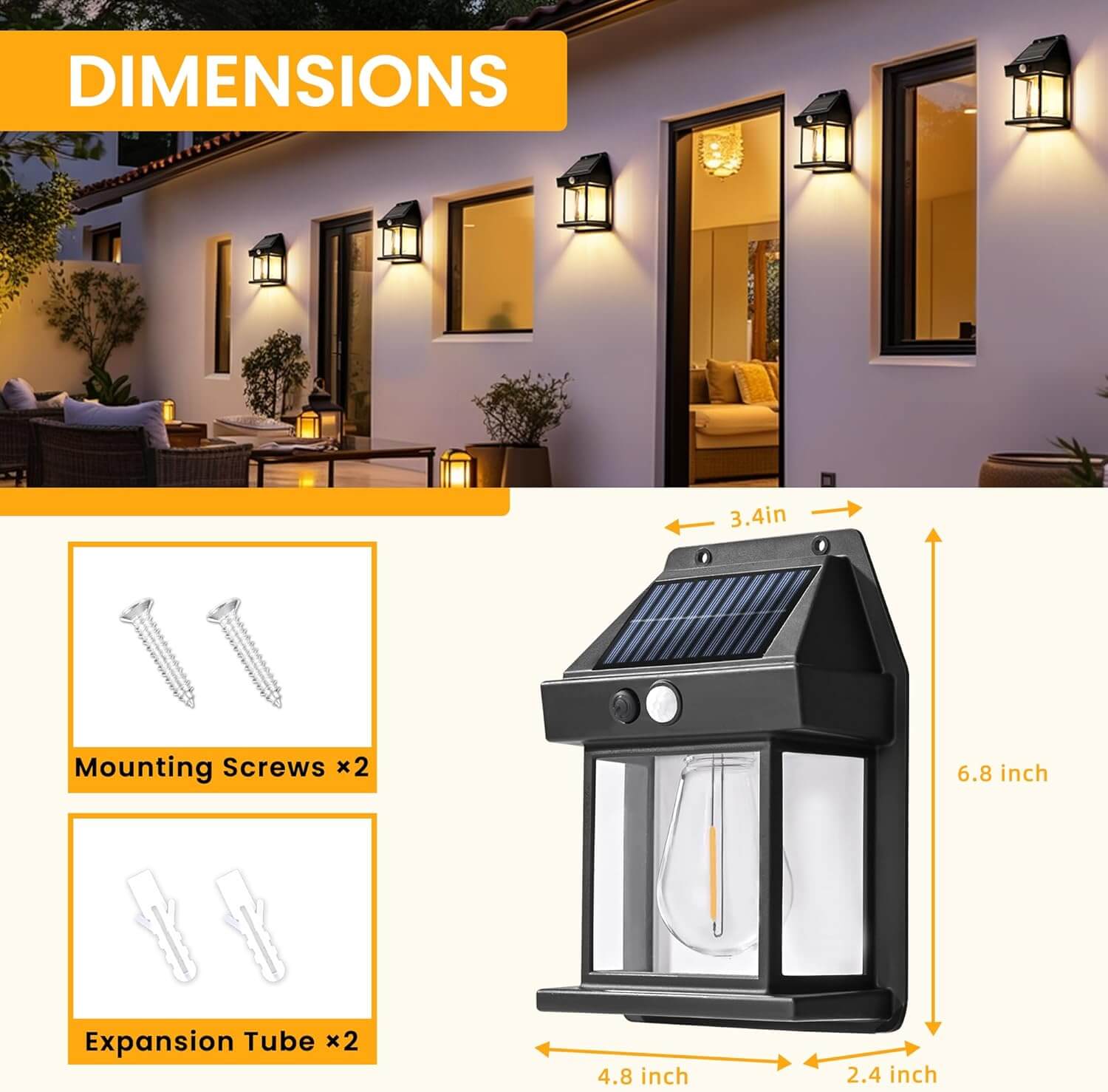 Solar Wall Light | Yellow Light