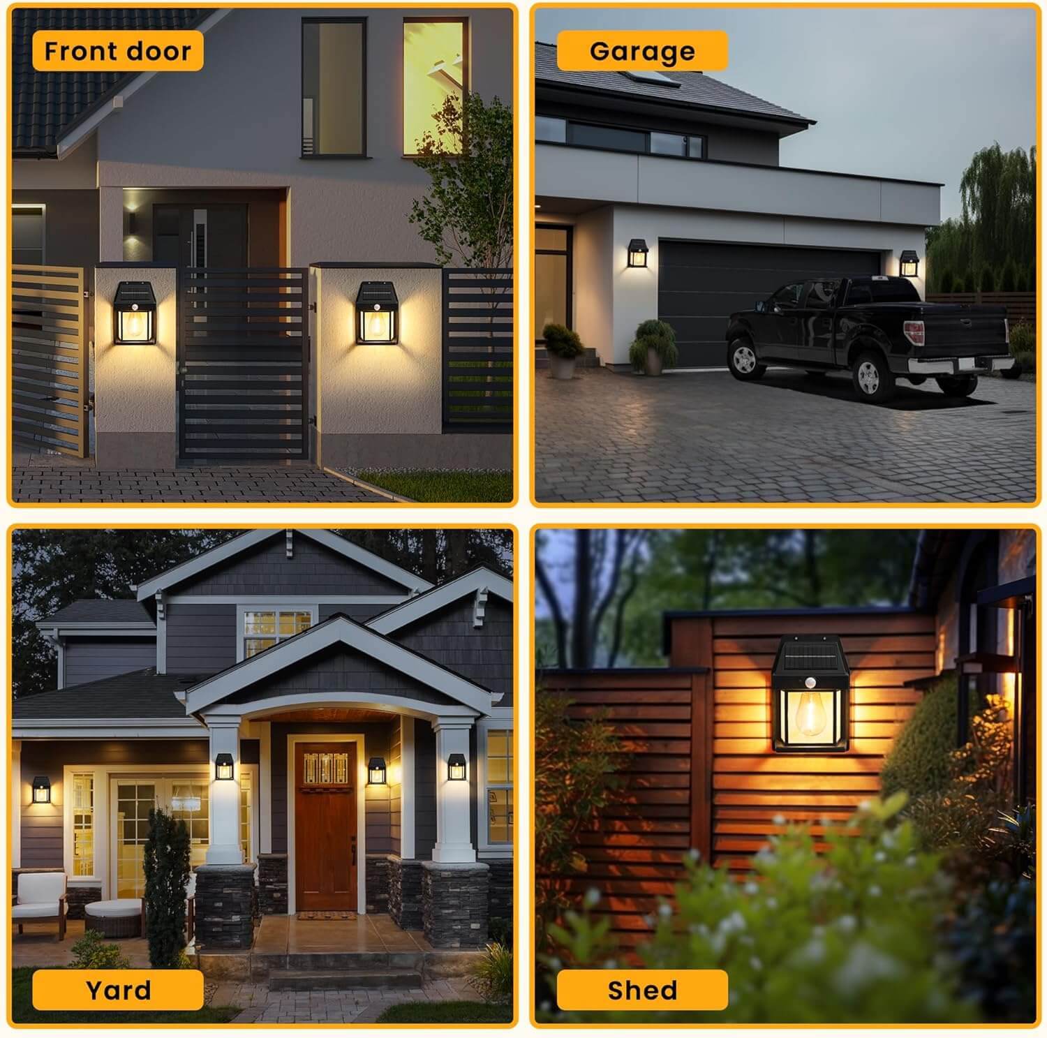 Solar Wall Light | Yellow Light