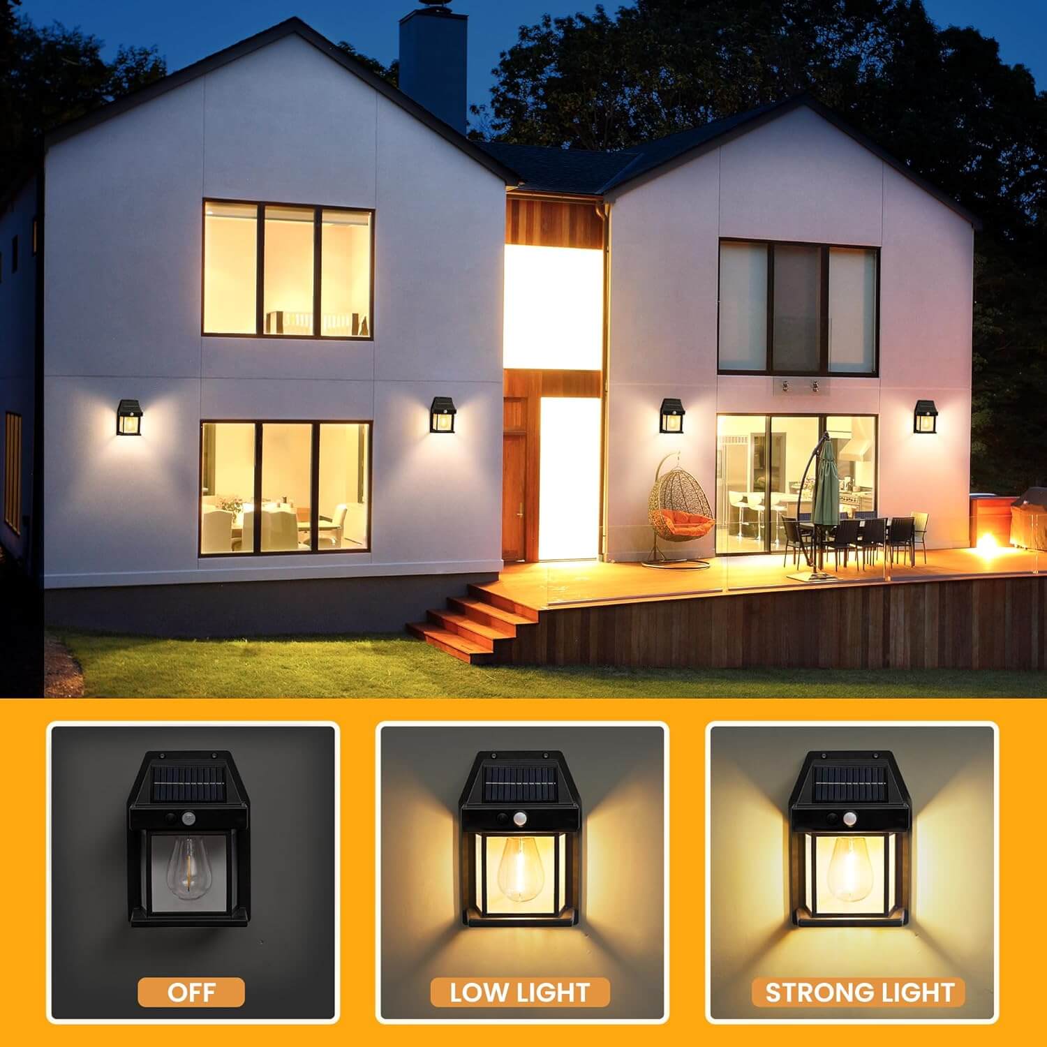 Solar Wall Light | Yellow Light