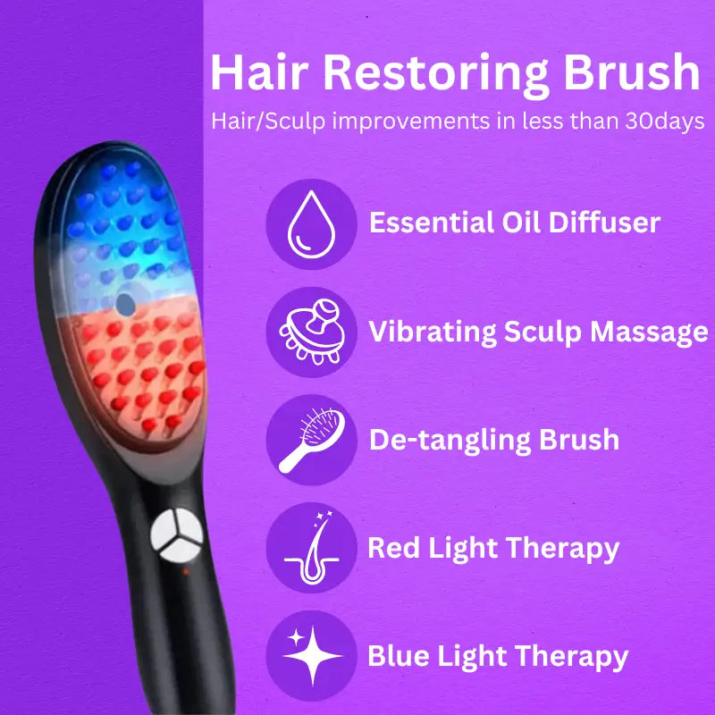 Electric Hair Brush Oil Diffuser | Scalp Massager | 4-in-1