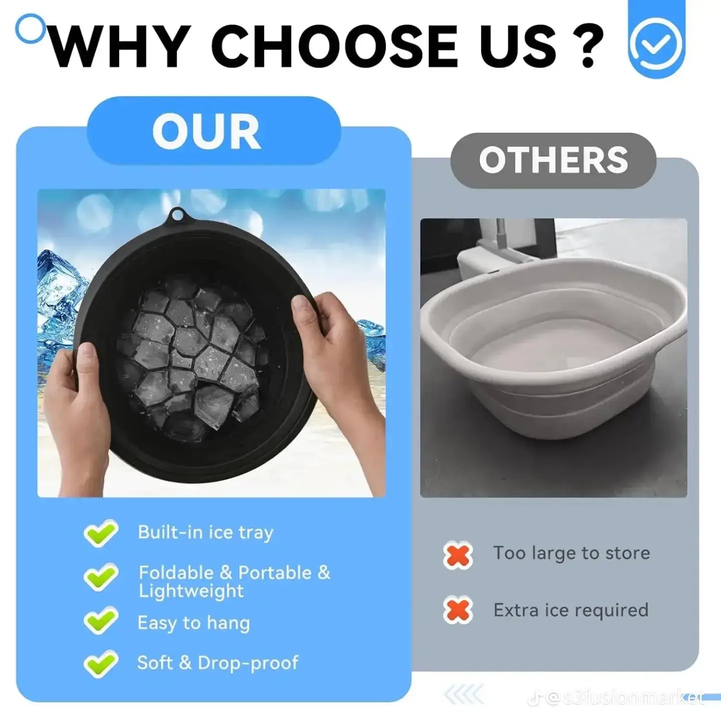 Facial Ice Bath | Foldable Bowl