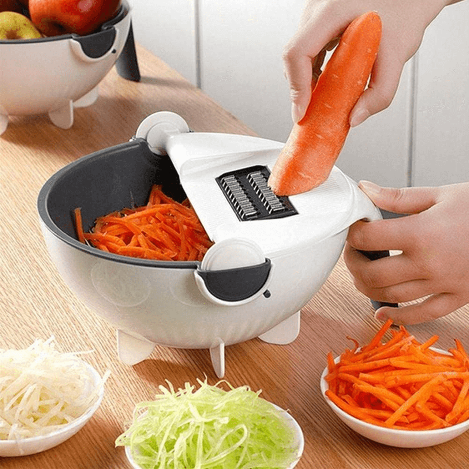 9-In-1 Rotate Vegetable Cutter Basket