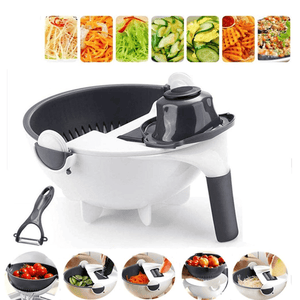 9-In-1 Rotate Vegetable Cutter Basket