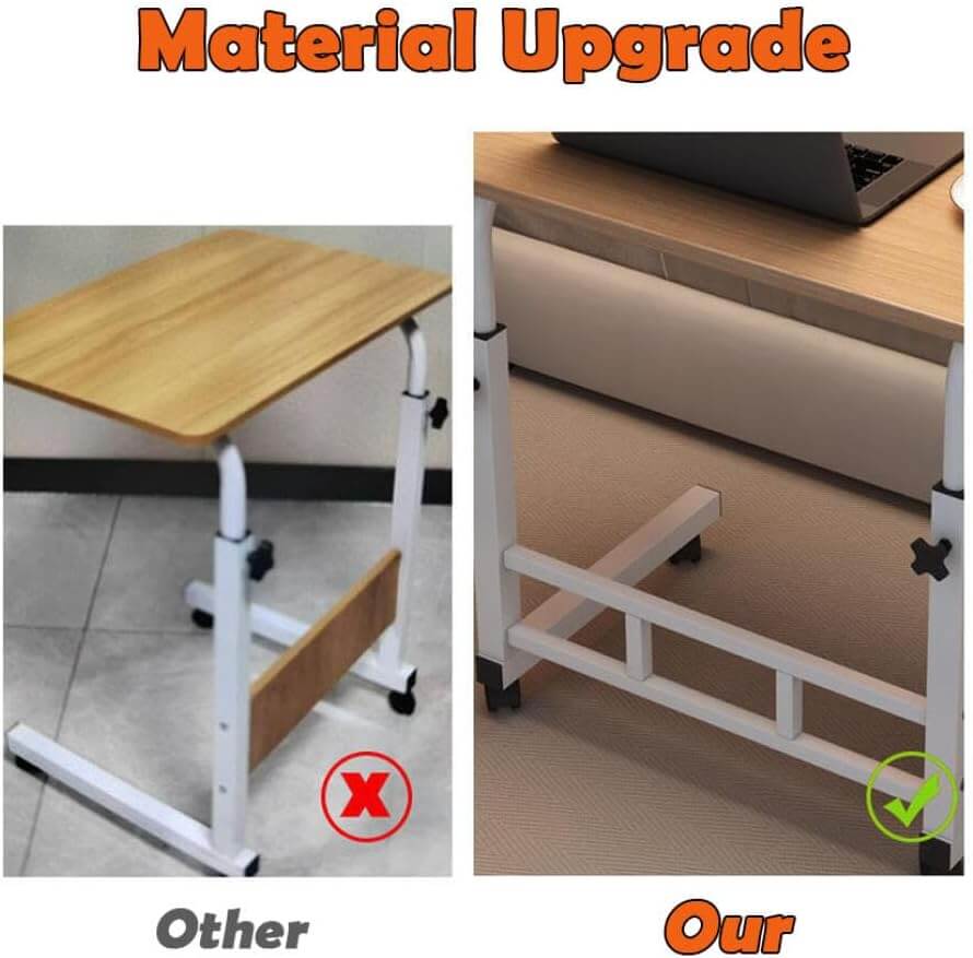 Adjustable Side Table with Wheels