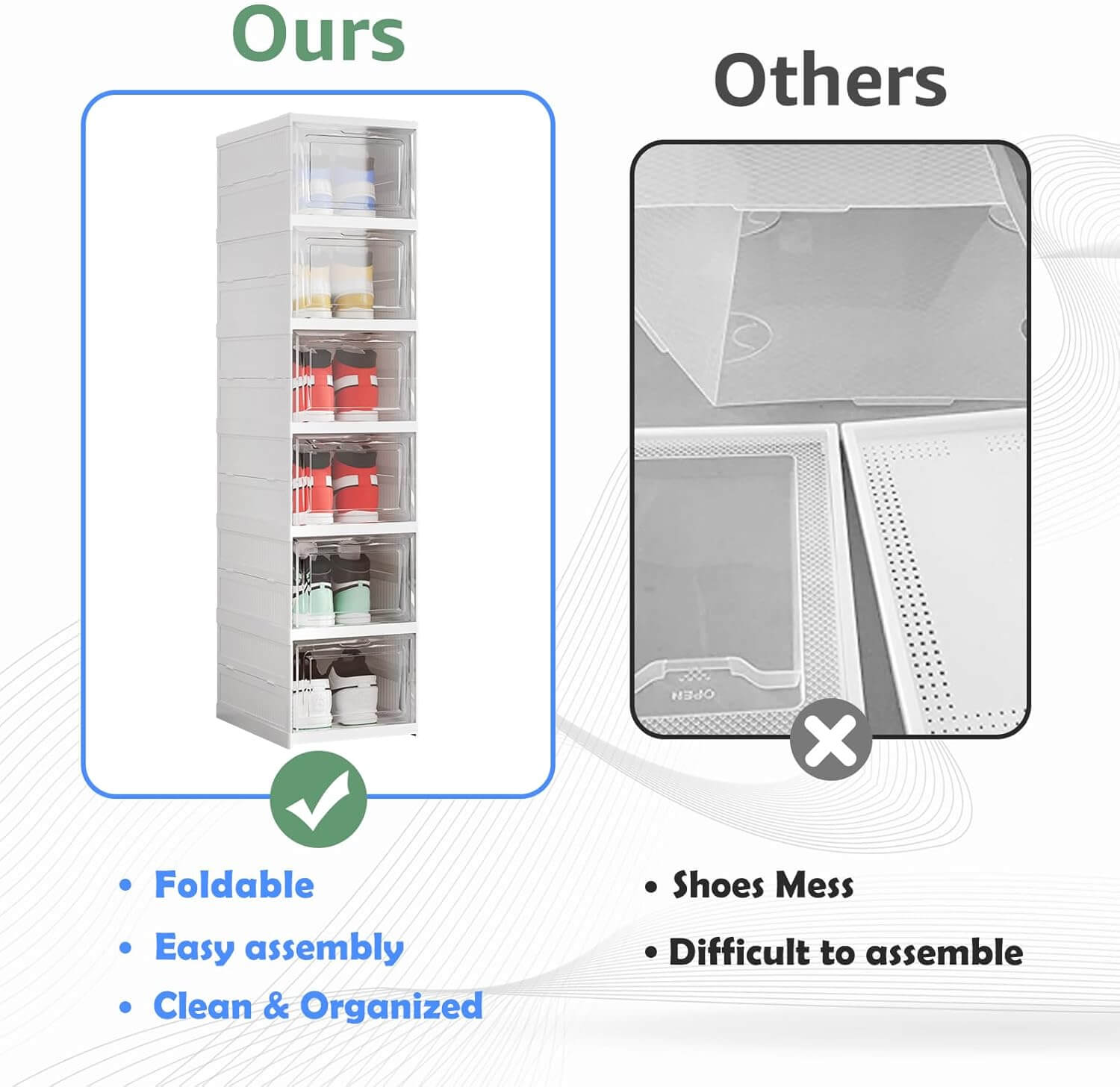 Shoe Storage Organizer | Box of 6 pieces X-Large