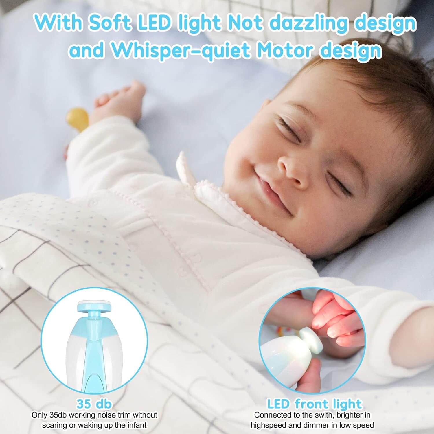 Gentle Electric Baby Nail Trimmer | 6-in-1