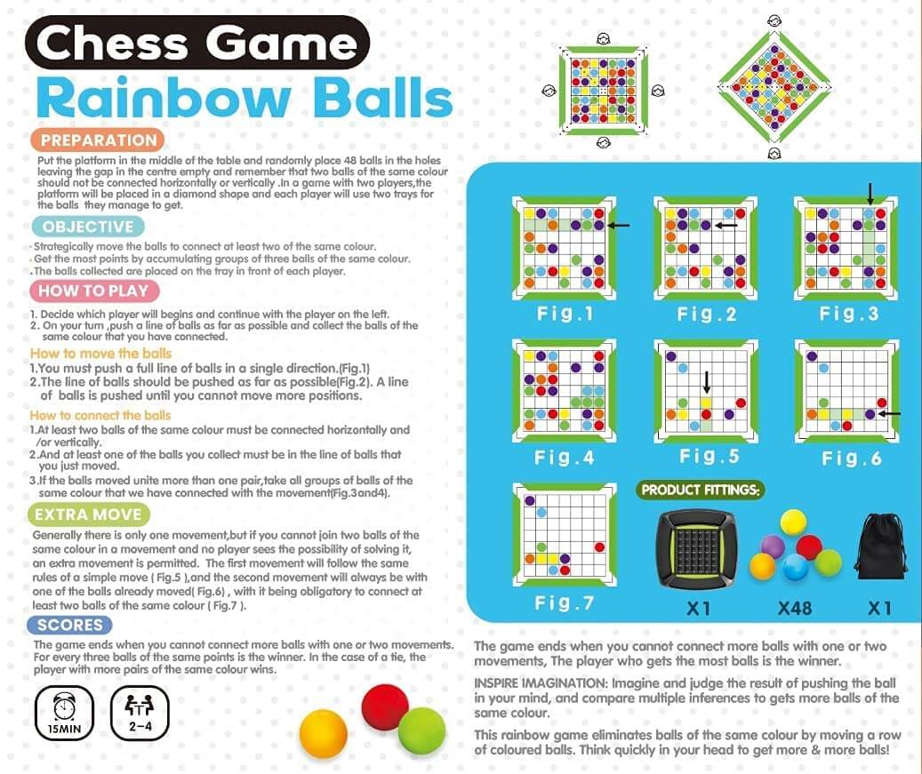 Rainbow Ball Chess Board Game
