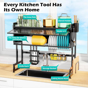 Dish Drying Rack with Storage Organizer