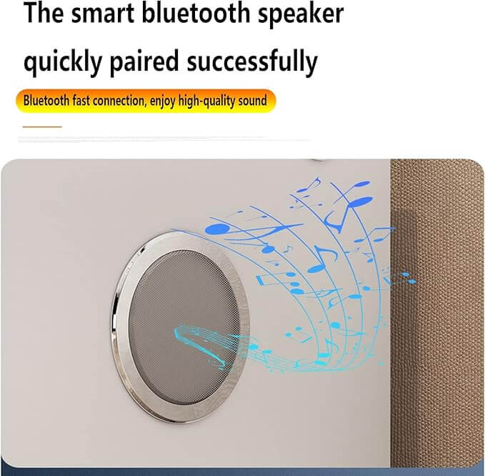 Smart Bedside Table with LED Light, Bluetooth Speaker & Wireless Charging