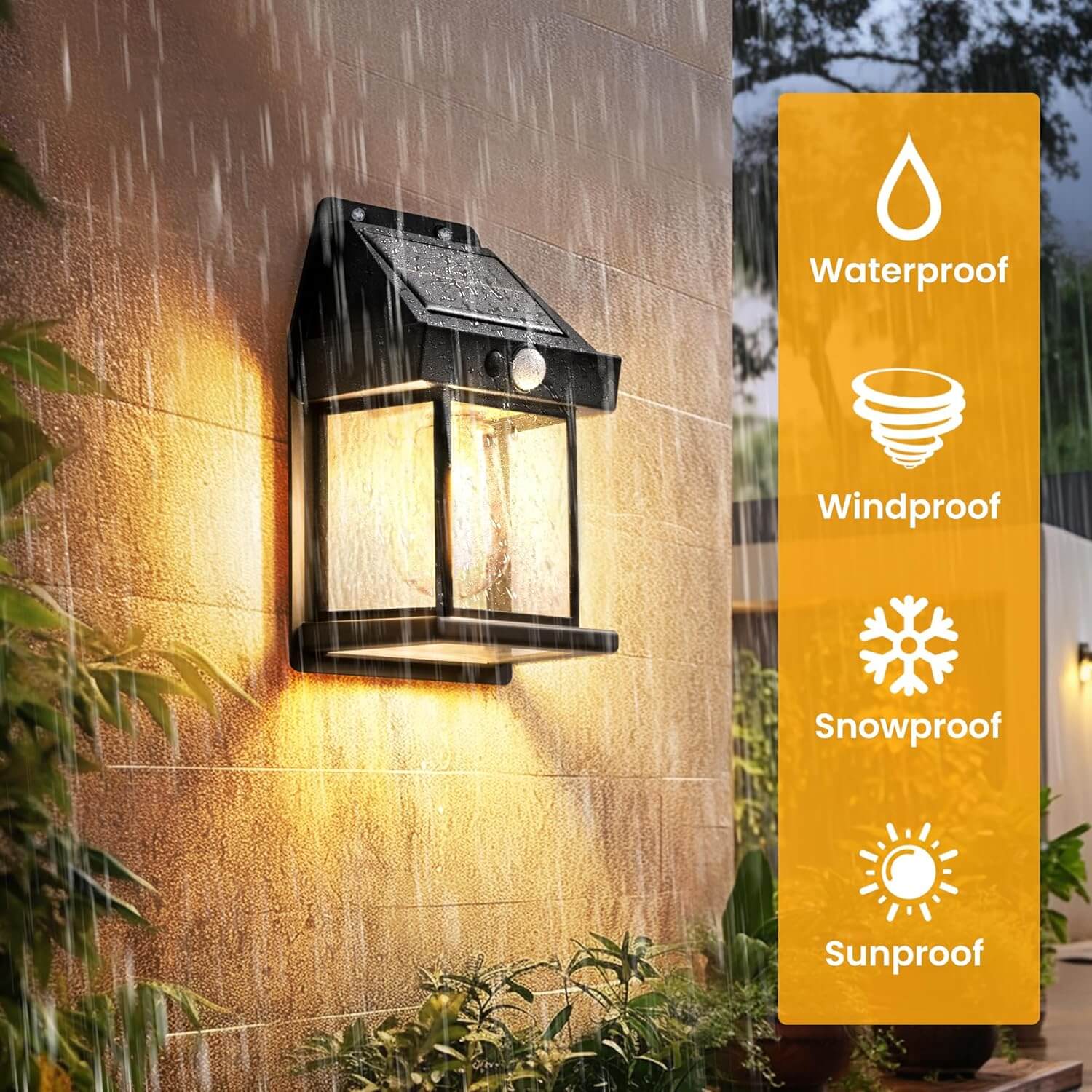 Solar Wall Light | Yellow Light