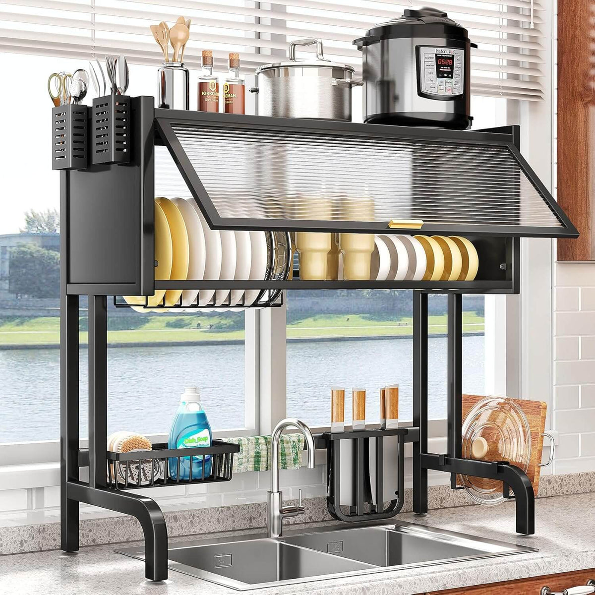 Dish Rag Drying Rack Dish Drying Rack with Storage Organizer