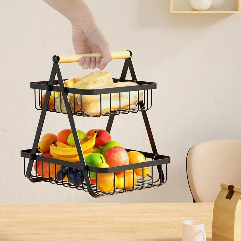 2 tier fruit basket stand | Stylish, Organized & Space-Saving!