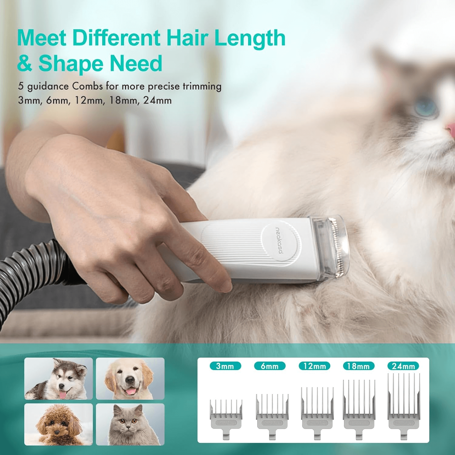 Pet Grooming Vacuum Kit | 7 Pet Grooming Tools