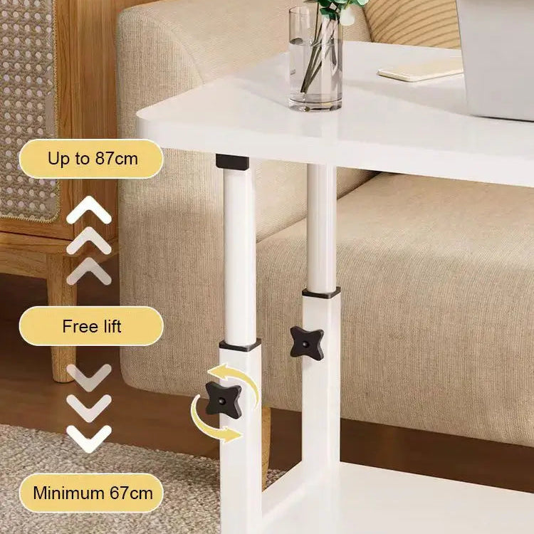 Adjustable Side Table with Wheels