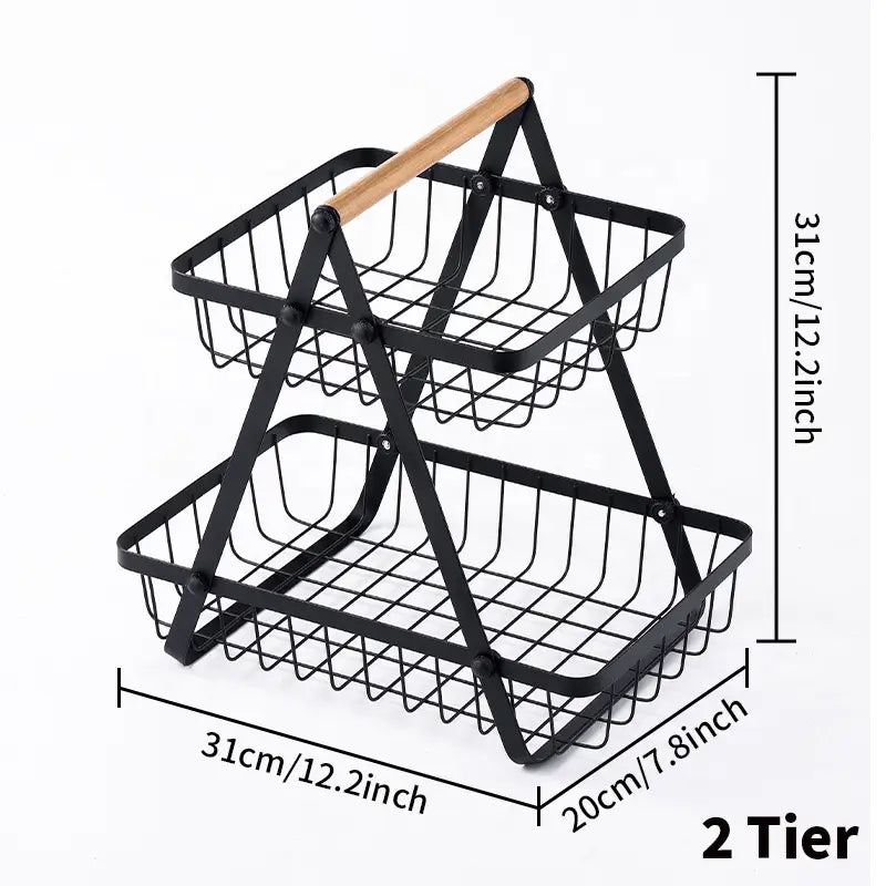 2 tier fruit basket stand | Stylish, Organized & Space-Saving!