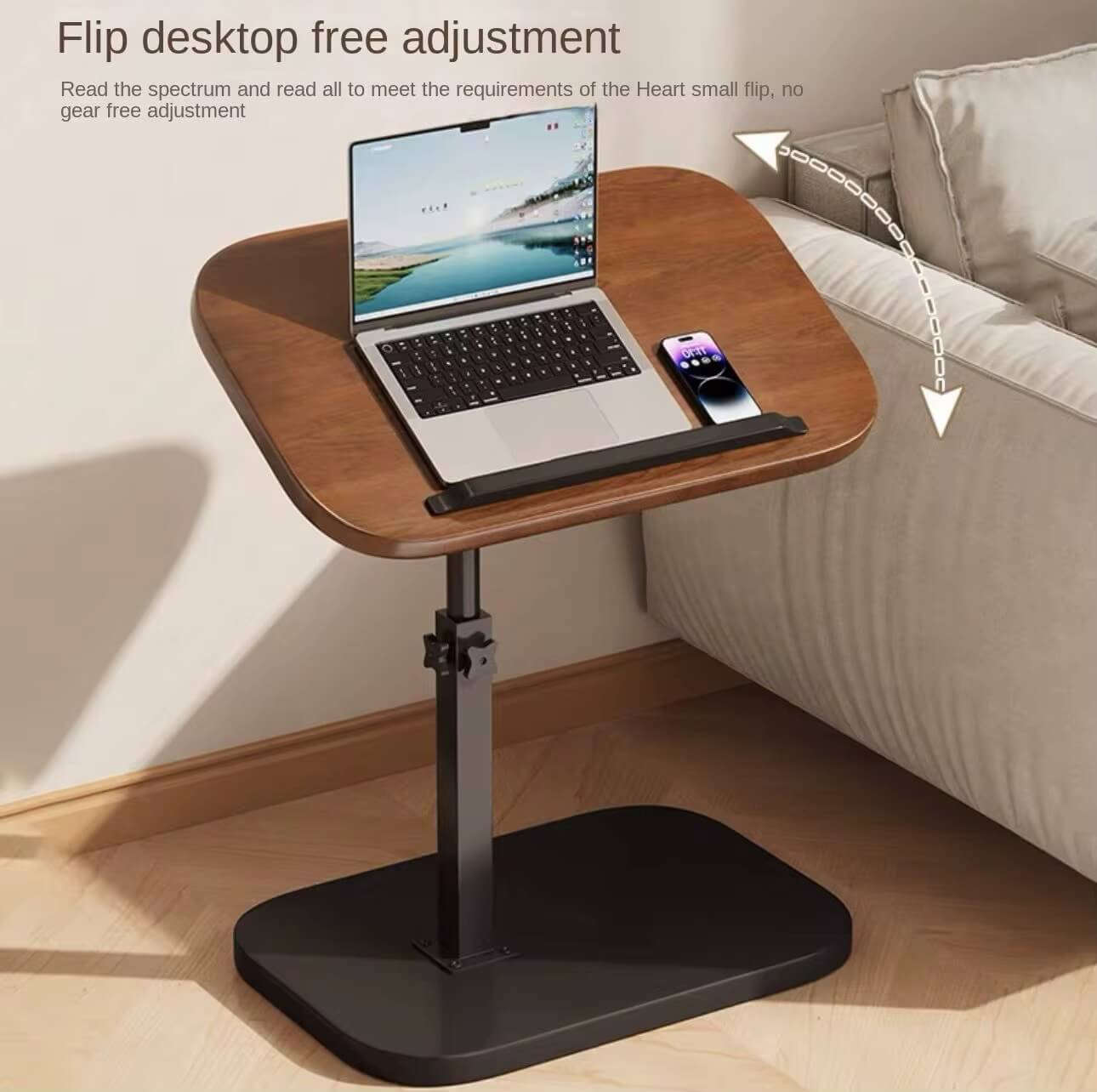 Adjustable C-Shaped Side Table