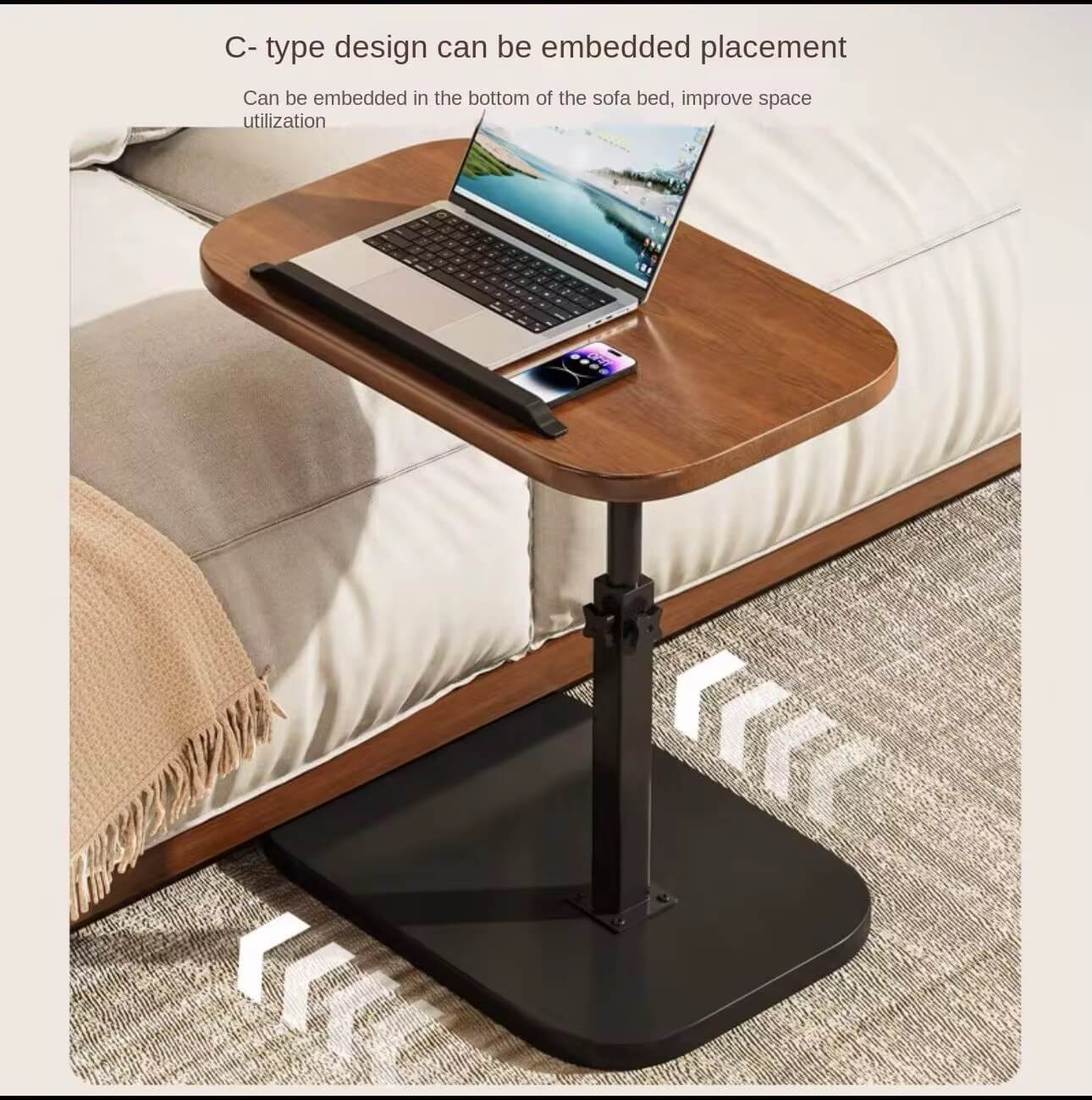 Adjustable C-Shaped Side Table